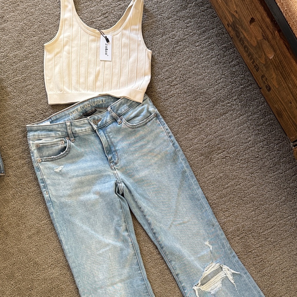 American Eagle  Distressed Flare low rise Jeans